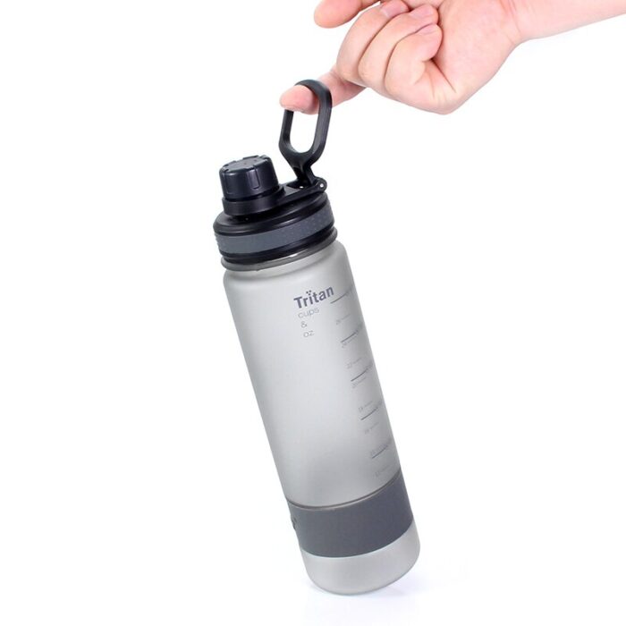 Water bottle, clear large water bottle with handle, 0.9l sports water bottle bpa free wide mouth water jugs for gym, kitchen