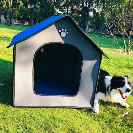 Waterproof dog house foldable house for small large dogs cats eva pet bed nest removable kennel portable outdoor dog accessories