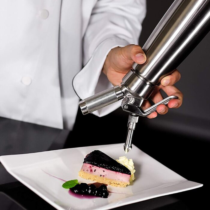Whipped cream dispenser stainless steel – professional whipped cream maker – gourmet cream whipper – large 500 & 1000ml/2 pint