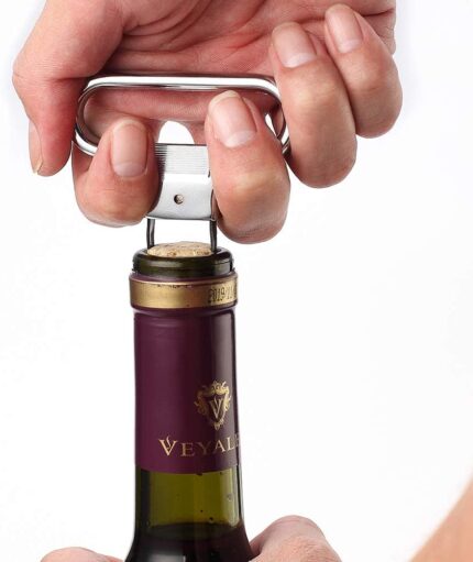 Wine opener – two-prong cork puller & corker with sleek case – durable stainless steel bottle opener & beer opener, great gift