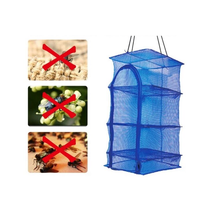 Layers drying net fish net drying rack hanging anti-fly cage for vegetable fruit meat pe dryer net household fish net
