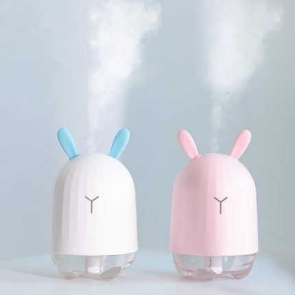 Lovely rabbit air humidifier usb aroma diffuser with led lamp mini ultrasonic cool mist maker fogger for office car air purifier