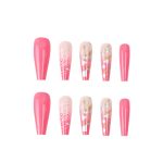 Wear the same type of ins shell glitter powder spot drill nail patch and long ballet nail