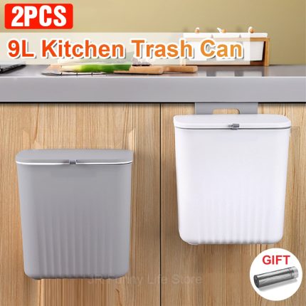 9l wall-mounted hanging trash can – keep your kitchen clean and tidy