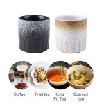 Japanese style ceramic espresso cups: 150ml kungfu teacup with retro coffee tools – perfect latte mug for coffee lovers