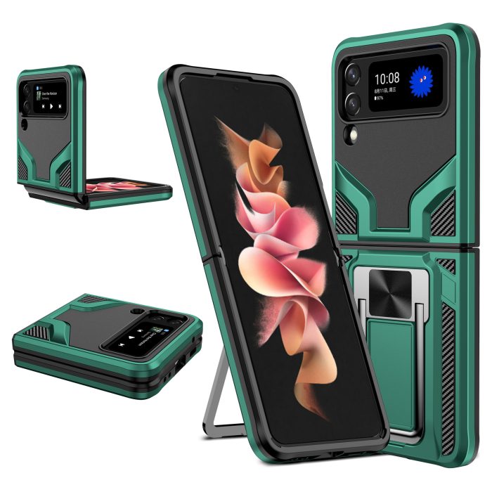 Suitable for samsung z flip3 mobile phone case galaxy zflip3 folding protective cover 5g bracket anti-fall