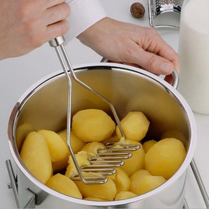 Elevate your cooking game with the stainless steel potato masher press kitchen gadget