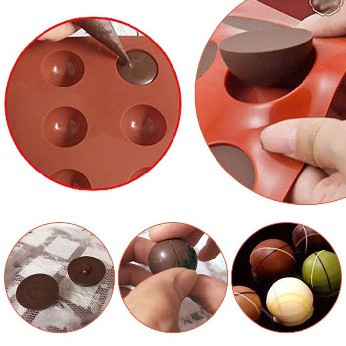 Half ball sphere silicone cake mold set – perfect for decorating and making chocolate treats