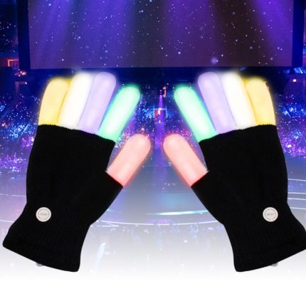 1 pair led flashing light glove finger tip lighting festive party supplies luminous great gloves
