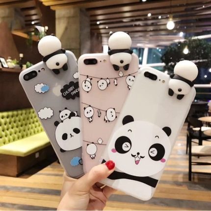 Ysw new cases for iphone 11 pro max 3d cute cartoon panda translucent fundas soft tpu cover cell phone shell coque case