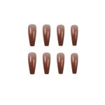 Ice transparent color coffee long ballet wear manicure finished fake nail manicure patch nail patch removable nail