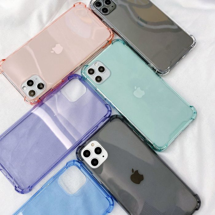 Transparent shockproof case for iphone 13 12 mini 11 pro max xs xr 6s 7 8 plus clear anti-knock phone shell soft tpu back cover
