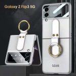 The new model is suitable for samsung galaxy z flip3 mobile phone shell ring folding creative ultra thin shell film one