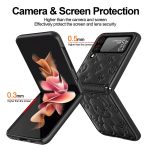 Suitable for galaxy samsung z flip3 phone case violent bear hinge flip3 protective cover plain leather folding screen