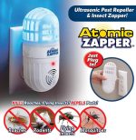 White ultrasonic soundwaves electronic mosquito pest killer insect trap atomic bug sonic zapper cockroach repeller