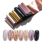 Pink gold sliver nail foils sparkly sky glitter marble nail art transfer stickers slider paper nail art manicures decoration