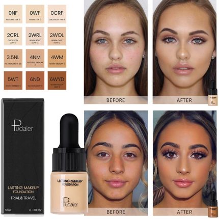 Professional full coverage liquid foundation face base makeup natural color concealer whitening lasting primer makeup