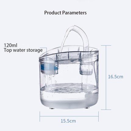 2l intelligent cat water fountain – transparent dog water dispenser with motion sensor and filters, ideal for pet drinking