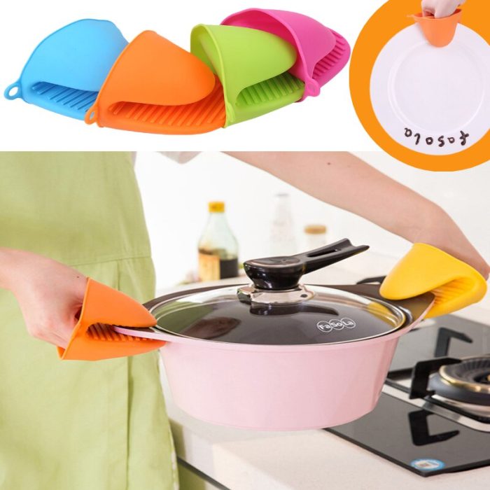 2pc silicone kitchen gloves baking oven mitts microwave anti-scalding bbq gloves