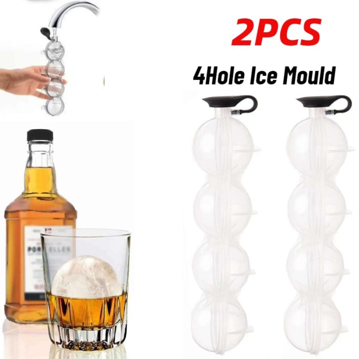 2pcs silicone ice mold 4 holes whiskey ice cube maker