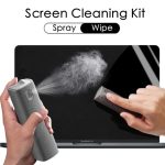 Screen cleaner spray and cloth set