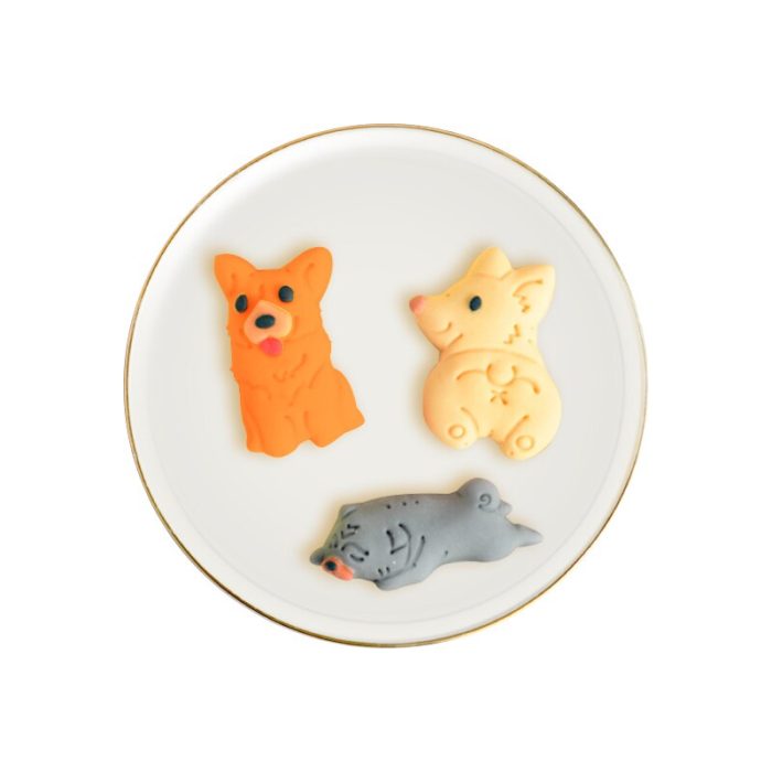 Set of 3 cute corgi cookie stamps: add fun animal shapes to your baking creations