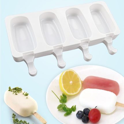 Make delicious homemade ice cream and popsicles with our 4/8 cell silicone popsicle mold – comes with 5pcs acrylic sticks – perfect for kids and family fun