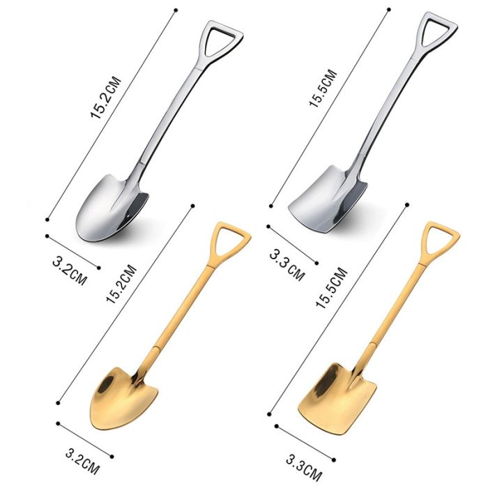 4/8-piece stainless steel shovel spoon set – creative coffee and dessert scoops for your tableware