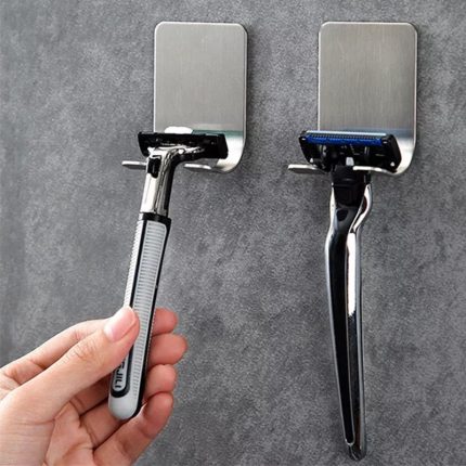 1pc 304 stainless steel razor holder men shaving shaver razor stand shelf shaving razor storage rack bathroom hook organizer