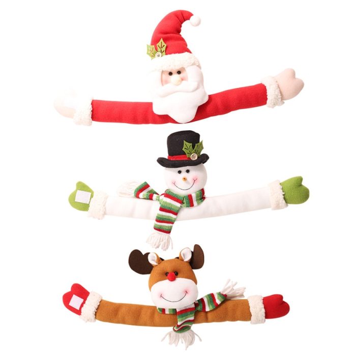 Lovely santa clause snowman curtain buckle christmas decoration for home new year party decor cloth toys table decoration dolls