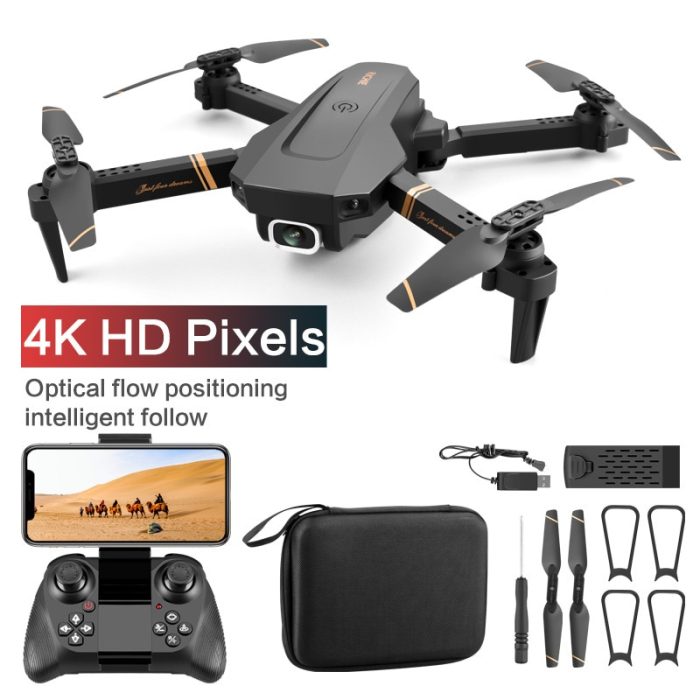 4drc v4 rc drone with 4k 1080p hd wide angle camera, wifi fpv, foldable quadcopter, real-time transmission, and dual cameras – great gift toy (model v4)