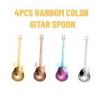 4pcs guitar coffee teaspoons 304 stainless steel musical teaspoons
