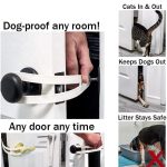 Pet cat door holder latch cat elastic door lock preventing dogs from entering