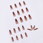 Ice transparent color coffee long ballet wear manicure finished fake nail manicure patch nail patch removable nail