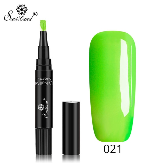 Saviland newest 3 in 1 gel nail varnish pen glitter one step nail art gel polish hybrid 60 colors easy to use uv gel lacquer