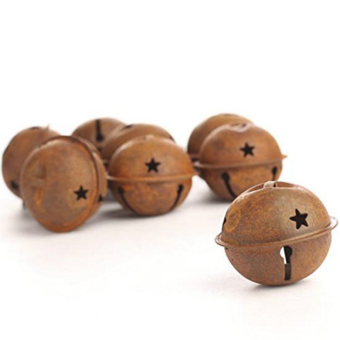 Christmas decoration for home 24pcs iron small bells 40mm star iron jingle bells rattles baby toys for diy assembling pet