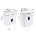 Large capacity hanging trash can for kitchen and bathroom – 7/9l kitchen recycling garbage basket, wall mounted with lid