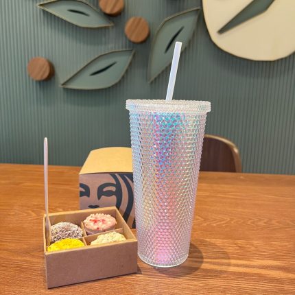 Durian double-layer tumbler with straw: radiant goddess design