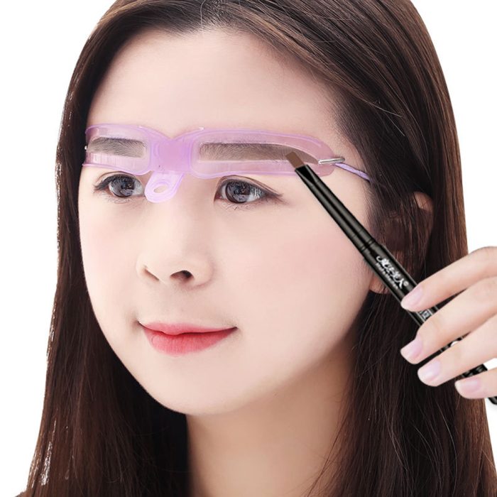 Reusable 8 in1 eyebrow shaping template helper eyebrow stencils kit grooming card eyebrow defining makeup tools