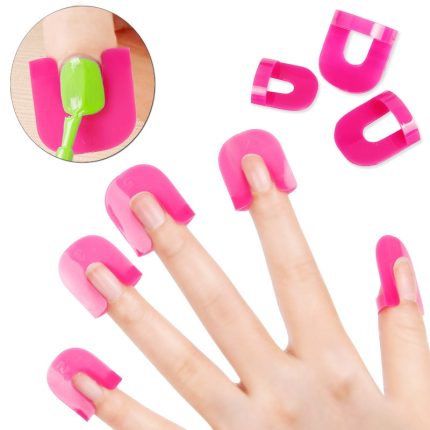 26pcs/pack professional french spring nails art manicure stickers tips finger cover polish shield protector plastic case salon tools set