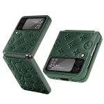 Suitable for galaxy samsung z flip3 phone case violent bear hinge flip3 protective cover plain leather folding screen