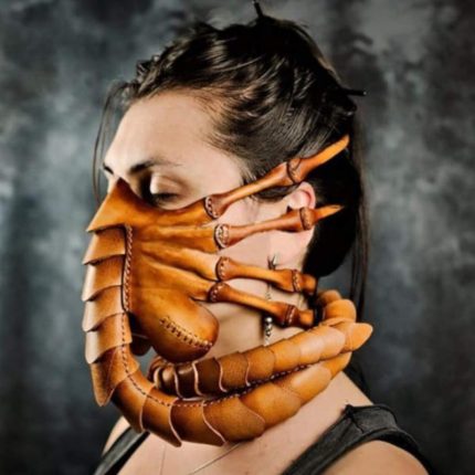 Halloween horror rubber scary half face bug mask explosion models latex mask face hugger scorpion props