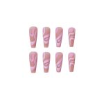 Rose color matching line press on nail fake nail patch wearing nail finished product