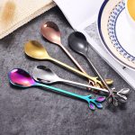 Set of 8 mini leaf coffee spoons and dessert forks – stainless steel tableware for stirring, ice cream, and more, perfect christmas gift