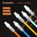 The new rotary type-c data cable super fast charging cable is applicable to huawei apple xiaomi android mobile phone charging cable