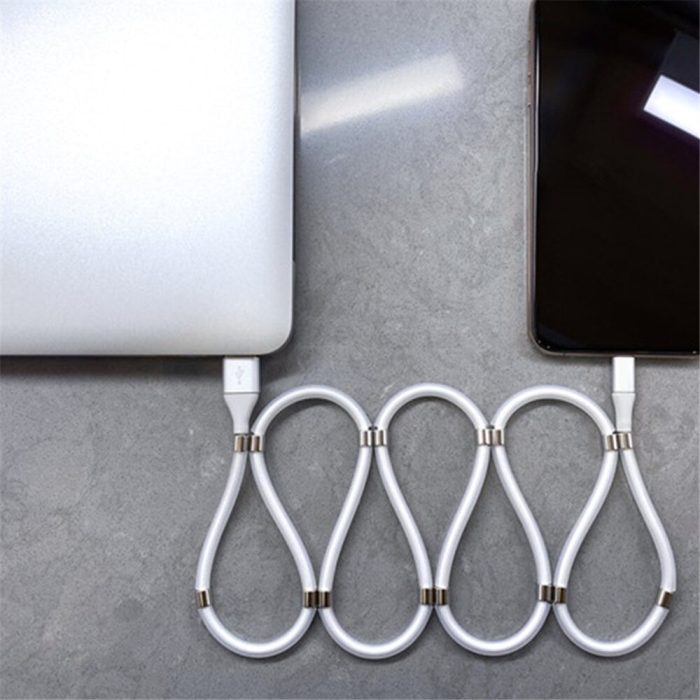 Magic rope magnetic data cable for android ios type c micro usb magnetic charging cable self winding data cable fast charging