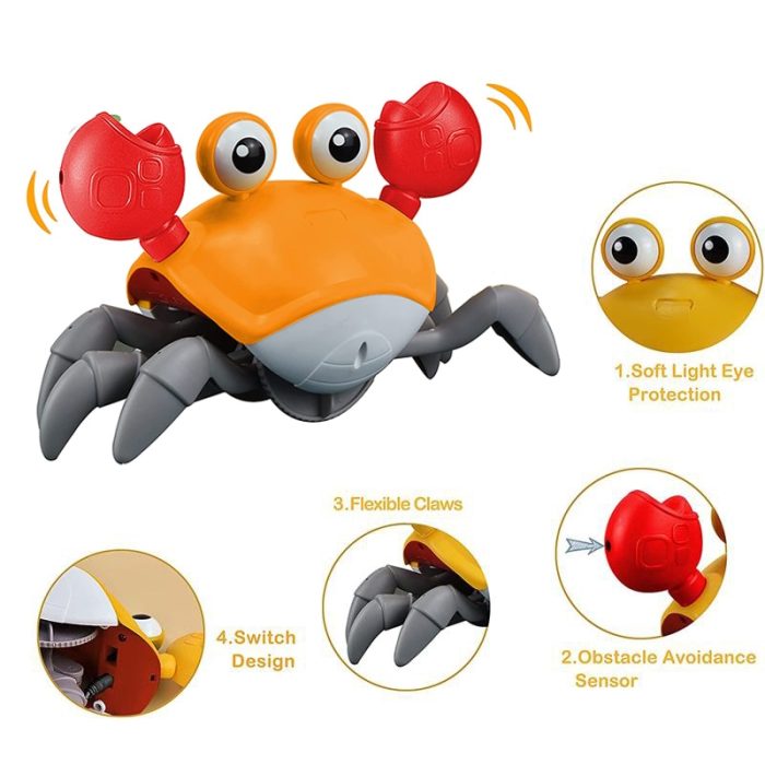 Automatic cat toy electronic toys for cats interactive kitten teasing play games smart sensing crab usb charging cat accessories