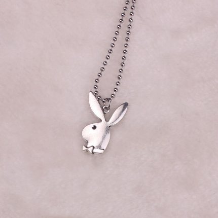 New women fashion cute long ear bunny pendant necklaces charm playboy necklace party jewelry collier femme