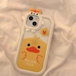 Cartoon strawberry bear small monster phone case for apple iphone 13/12/11/xs/7plus transparent tpu phone case