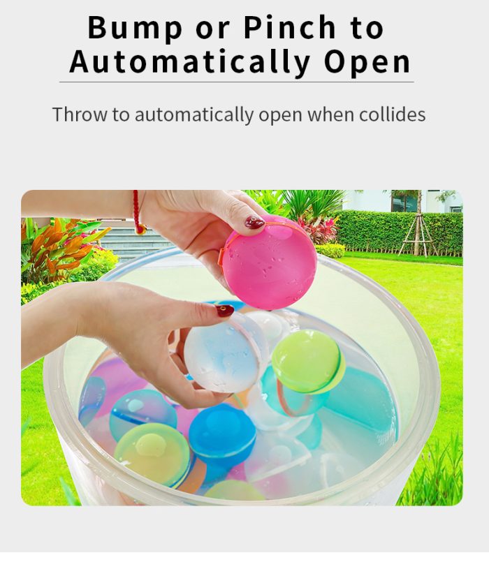 Water injection reusable water balloon fight water fight automatic sealing water bomb children’s toy water polo
